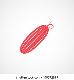 Cucumber Red Flat Icon On White Background