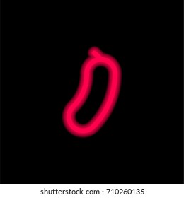 Cucumber red glowing neon ui ux icon. Glowing sign logo vector