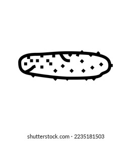cucumber rotten food line icon vector. cucumber rotten food sign. isolated contour symbol black illustration