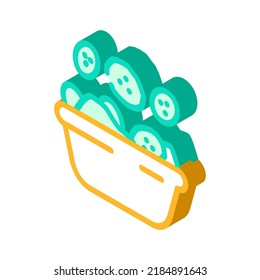 cucumber salad isometric icon vector. cucumber salad sign. isolated symbol illustration