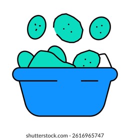 cucumber salad line icon vector. cucumber salad sign. isolated symbol illustration