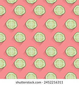 cucumber seamless pattern in flat vector