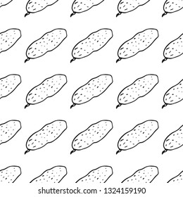 cucumber seamless pattern isolated on white background