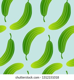 Cucumber seamless pattern. Vector illustration. Flat