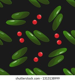 Cucumber seamless pattern vector illustration