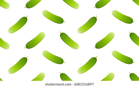 Cucumber Seamless Pattern Vector Illustration.
