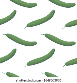 Cucumber seamless pattern. Vegetable backdrop. Vector illustration