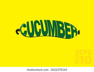 Cucumber Shape Typography Vector illustration