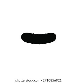 Projeto de ilustração plana do vetor da silhueta do pepino.