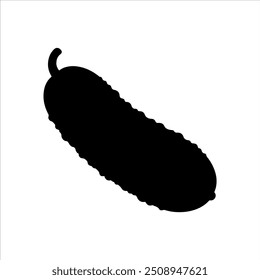 Projeto de ilustração vetorial de silhueta de pepino sobre fundo branco.