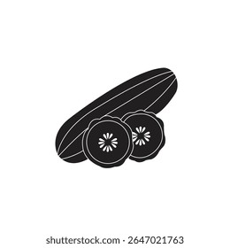 cucumber silhoutte vector art design illustration