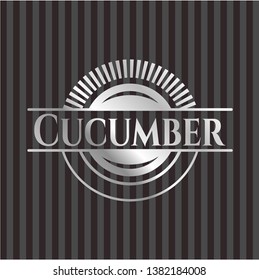 Cucumber silvery shiny badge. Vector Illustration. Mosaic.