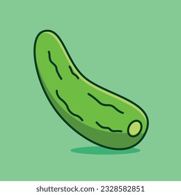Cucumber simple cartoon vector icon illustration vegetable icon
