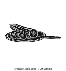 Cucumber, single icon in blakck style.Cucumber, vector symbol stock illustration web.