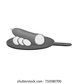 Cucumber, single icon in monochrome style.Cucumber, vector symbol stock illustration web.