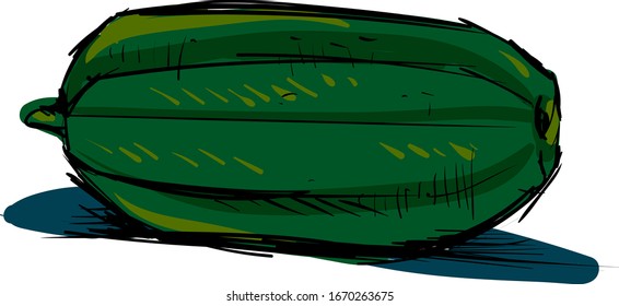 Gurkenskizze, Illustration, Vektorillustration auf weißem Hintergrund.