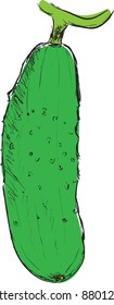 Cucumber sketch vector illustration