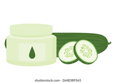 Cucumber Skincare Cream with Fresh Slices