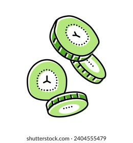 cucumber slice food cut color icon vector. cucumber slice food cut sign. isolated symbol illustration