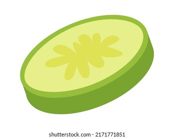 Comida de trozos de pepino. Ilustración del vector