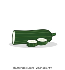 Pepino. rodaja de pepino. pepino fresco. ilustración de pepino