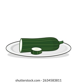 Pepino. fatia de pepino. pepino fresco. ilustração de pepino