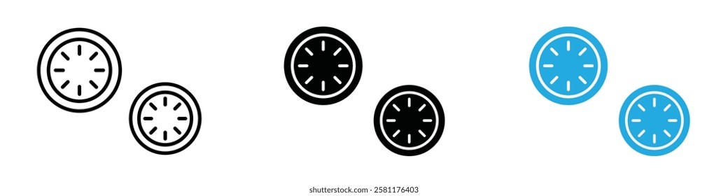 Cucumber slice icon black white vector outline