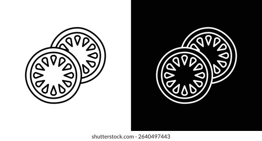 Cucumber slice icon Graphic vector set for ui design