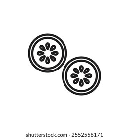 Ícone de fatia de pepino Contorno fino simples