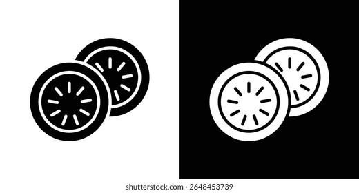 Cucumber slice icon symbol collection. Flat vector stock illustration.