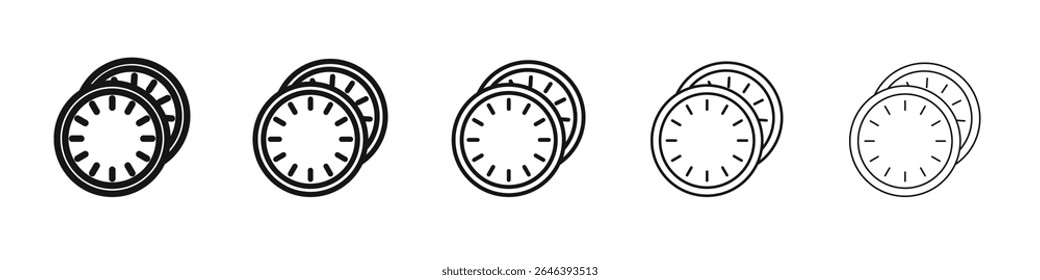 Signo de ilustración de conjunto de contorno de Vector de rebanada de pepino