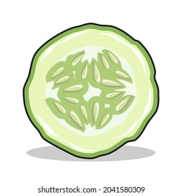 Cucumber Slice Illustration isolated  vector