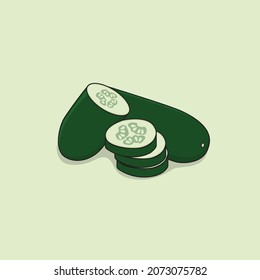 ilustración vectorial aislada de pepino y pepino