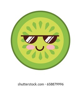 cucumber slice kawaii character