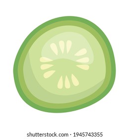 cucumber slice on white background