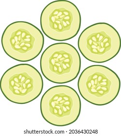 Arte vectorial de trozo de pepino e ilustración
