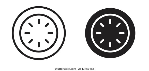 Cucumber slice vector icon set in black.