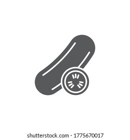 Cucumber slice vector icon symbol isolated on white background