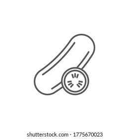 Símbolo de icono del vector de segmento de pepino aislado en fondo blanco