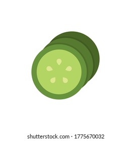Cucumber slice vector icon symbol isolated on white background
