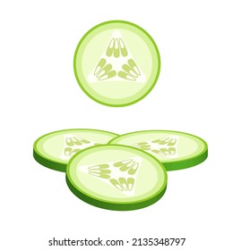 Cucumber slices for burger or sandwich Illustration of food for shops