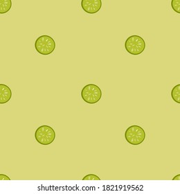 cucumber slices ilustration seamless pattern.good for textile,fabric,kitchen wallpaper,wrapping paper,scapbook,card.