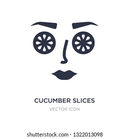 cucumber slices on face icon on white background. Simple element illustration from Beauty concept. cucumber slices on face sign icon symbol design.