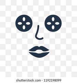 Cucumber Slices On Face vector icon isolated on transparent background, Cucumber Slices On Face transparency concept can be used web and mobile
