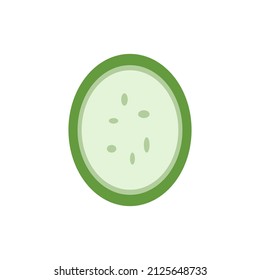 Cucumber Slices on the white background. Vector illustration.