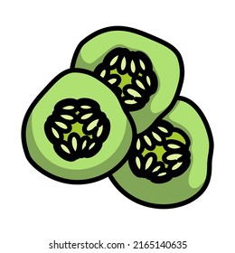 Cucumber Slices For SPA Icon. Editable Bold Outline With Color Fill Design. Vector Illustration.