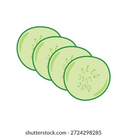 Gurke mit Scheiben pflanzliche Illustration