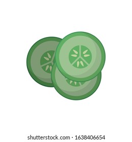 Cucumber slides design, Vegetable organic food healthy fresh natural and market theme Vector illustration