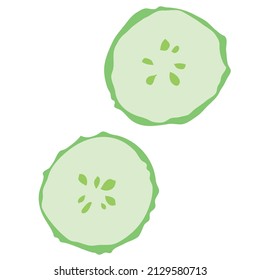 cucumber slises isolated. Vector illustration for design.