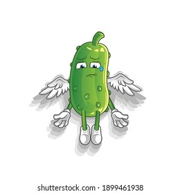 cucumber spirit leaves the body mascot. cartoon vector